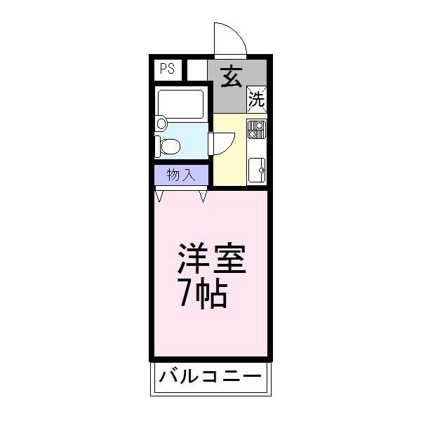 メゾン春Ⅲ番館(ワンルーム/2階)の間取り写真