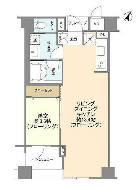 ダイナシティ三宿(1LDK/2階)の間取り写真