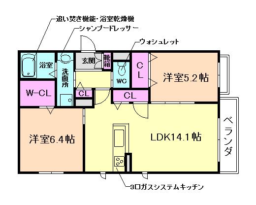 モンターニュアゼリア(1SLDK/3階)の間取り写真