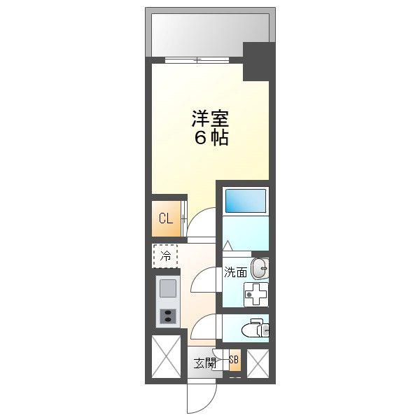 S-RESIDENCE植田ASOLEA(1K/4階)の間取り写真