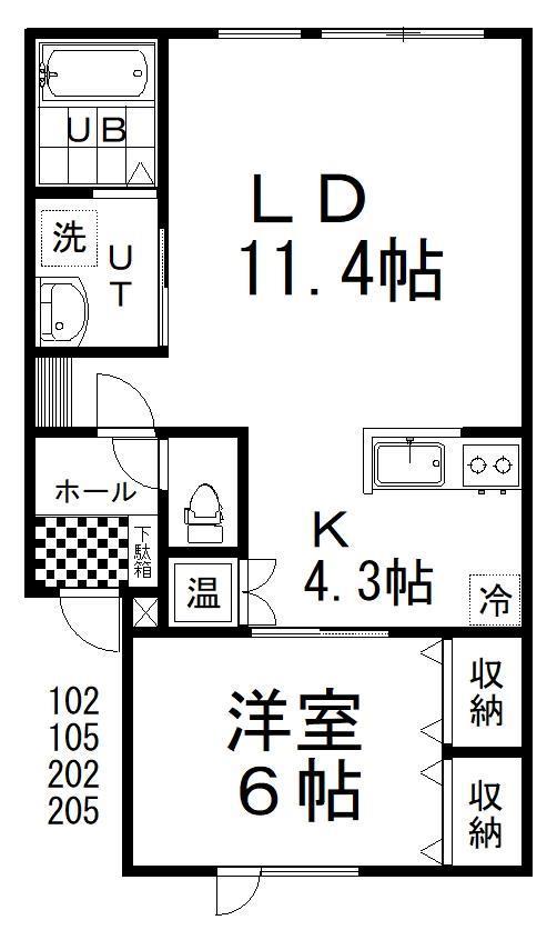 STIER(1LDK/1階)の間取り写真