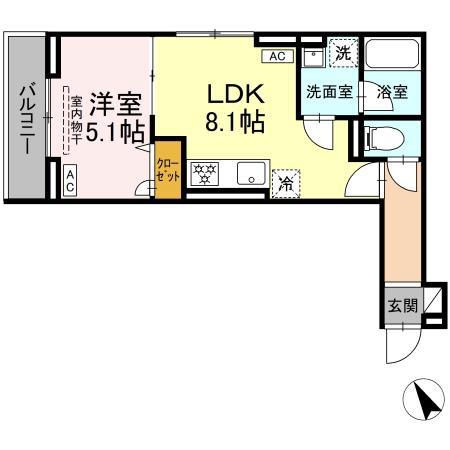 セレスティア桜上水(1LDK/2階)の間取り写真