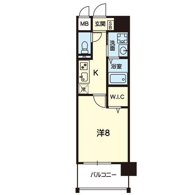 ライズ光の森(1K/4階)の間取り写真
