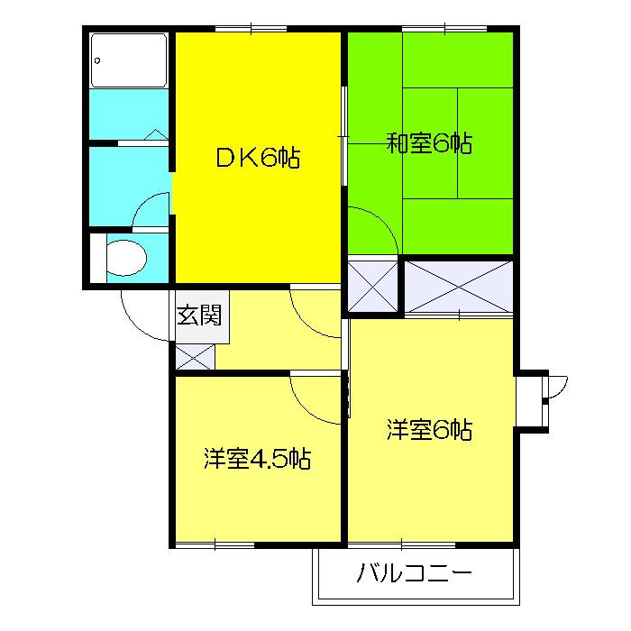 パストラルB(3DK/2階)の間取り写真
