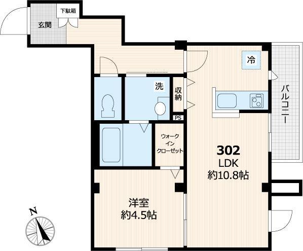 14 ONE FOUR MINAMI IKEBUKURO(1LDK/3階)の間取り写真