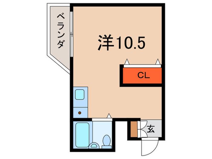 サテライトII(ワンルーム/1階)の間取り写真