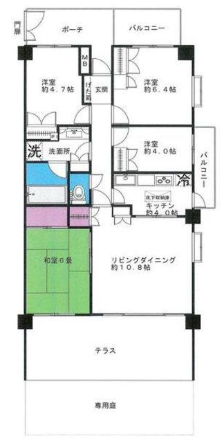 弥平パークホームズ(4LDK/1階)の間取り写真