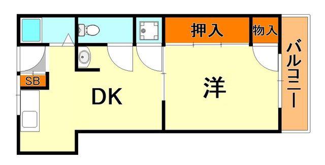 MINTⅡ(1DK/4階)の間取り写真