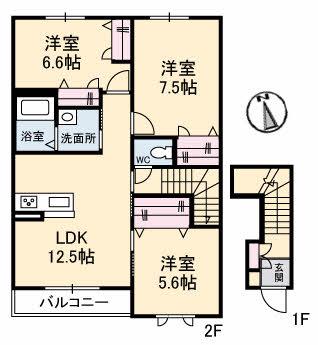 メゾン・ド・テール(3LDK/2階)の間取り写真