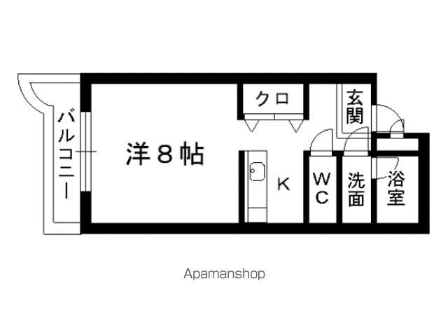 ラプラージュ室見(ワンルーム/4階)の間取り写真