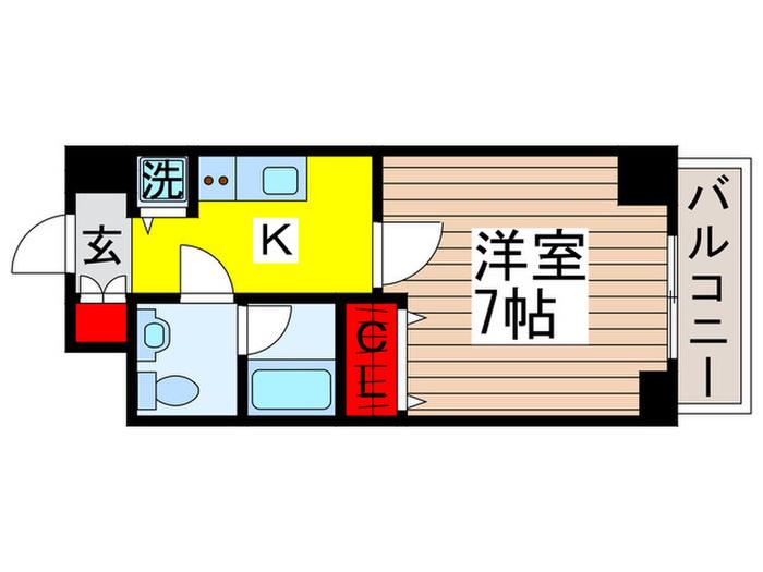 南海サザンコート行徳(1K/4階)の間取り写真