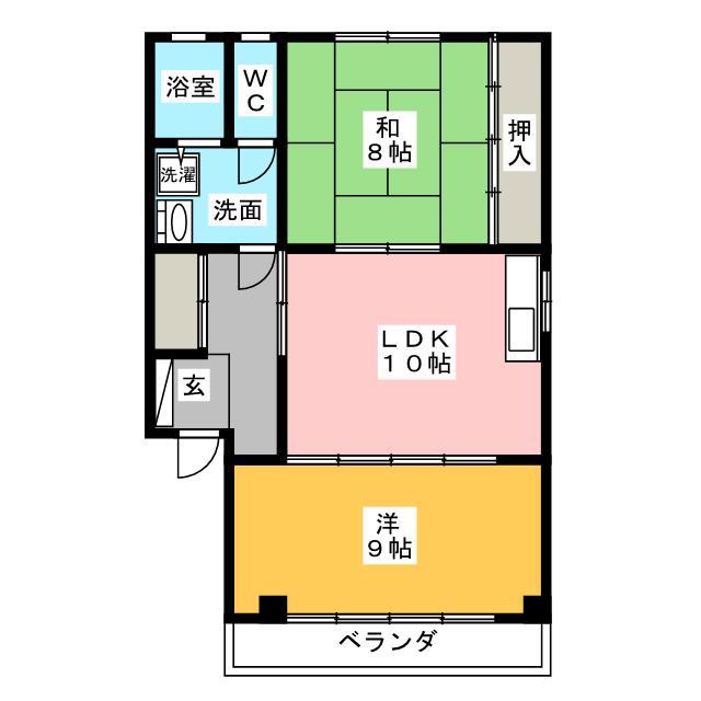 ウェステージI(2LDK/2階)の間取り写真