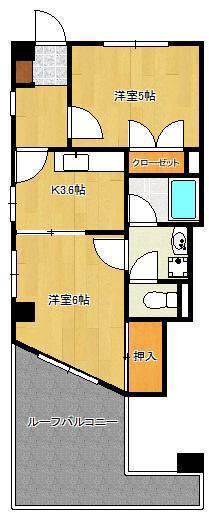 迫野ビル(2K/5階)の間取り写真