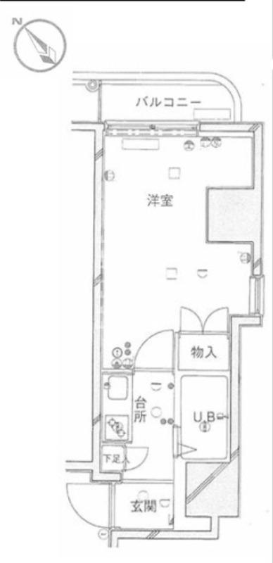 ダイホープラザ千駄木(1K/1階)の間取り写真