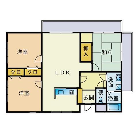ウエストWOOD飯倉(3LDK/3階)の間取り写真