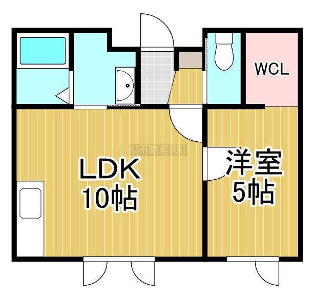 カーサルピナス(1LDK/2階)の間取り写真