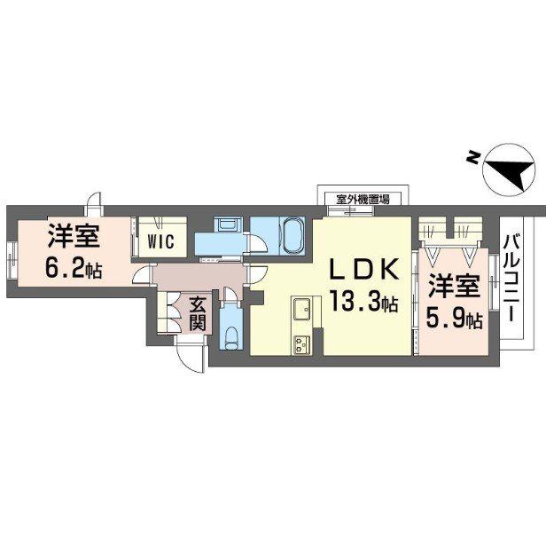アドバンス(2LDK/2階)の間取り写真