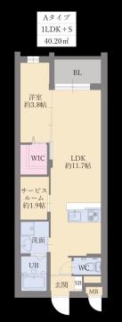 ライフフィールド曰佐(1SLDK/3階)の間取り写真