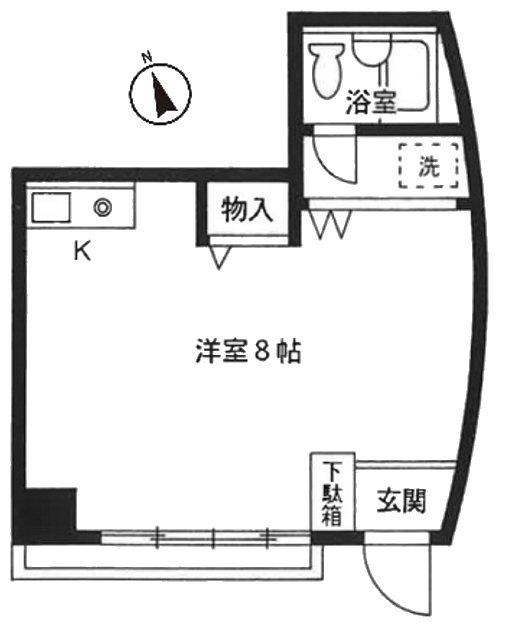 メゾンドクリザンテイム(ワンルーム/1階)の間取り写真