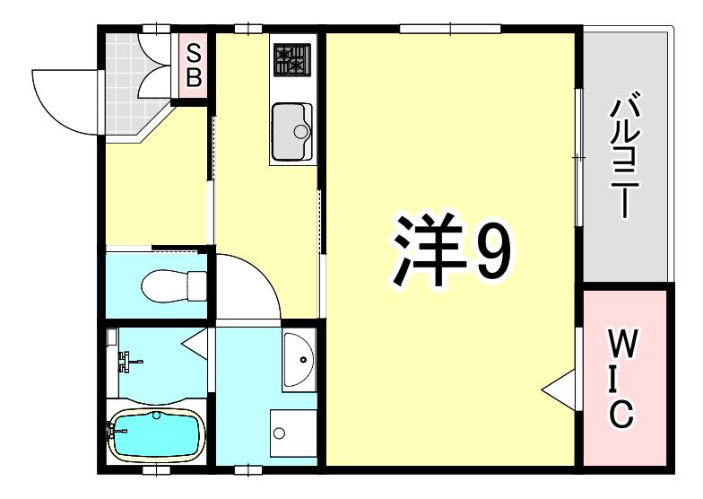 COLABO津門呉羽町(1K/2階)の間取り写真
