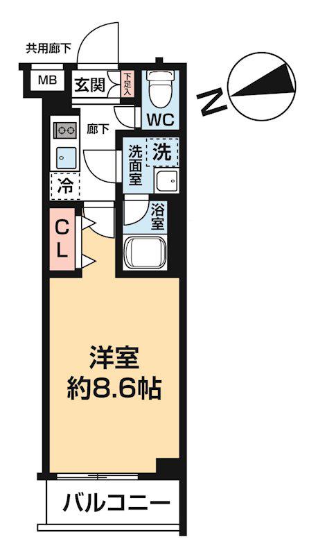 ARCOBALENO OHANAJAYA(1K/1階)の間取り写真