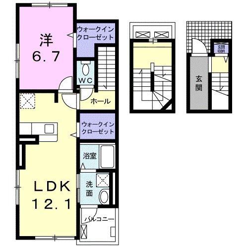 メゾン ド ウィズ(1LDK/3階)の間取り写真