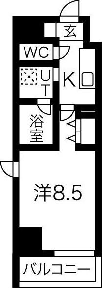 リシュドール名駅南(1K/2階)の間取り写真