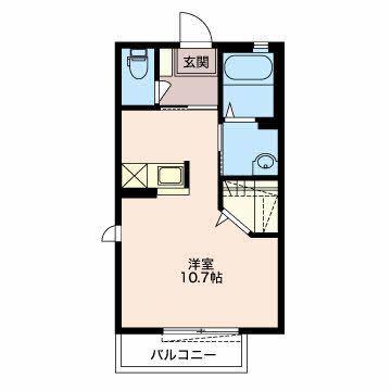 セレーノ-A(ワンルーム/2階)の間取り写真