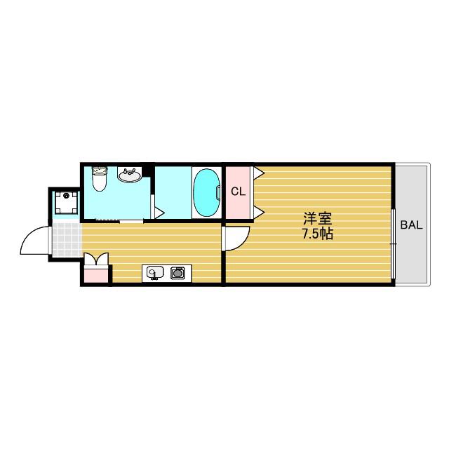 地下鉄御堂筋線 西中島南方駅 徒歩6分 9階建 築25年(1K/8階)の間取り写真
