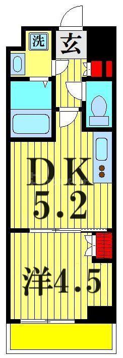 メイクス西新井大師(1DK/10階)の間取り写真