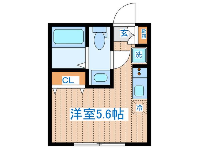 クリエイト南台(ワンルーム/2階)の間取り写真