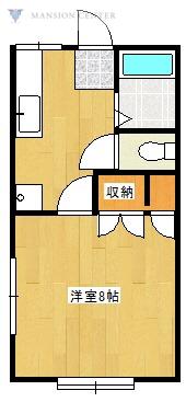 プリオール(1K/1階)の間取り写真