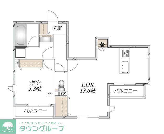 足立区梅田メゾン(1LDK/2階)の間取り写真