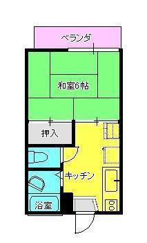 ハイツ宗像(1K/2階)の間取り写真