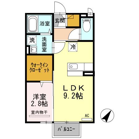 マリオンII 105(1LDK/1階)の間取り写真
