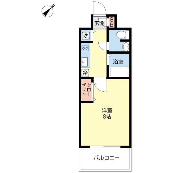 CASSIA天神南(1K/6階)の間取り写真