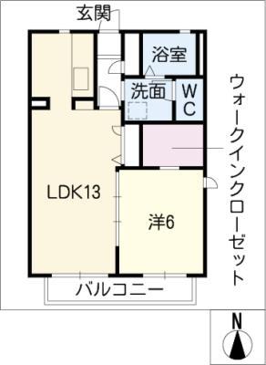サンシャインIII(1LDK/1階)の間取り写真