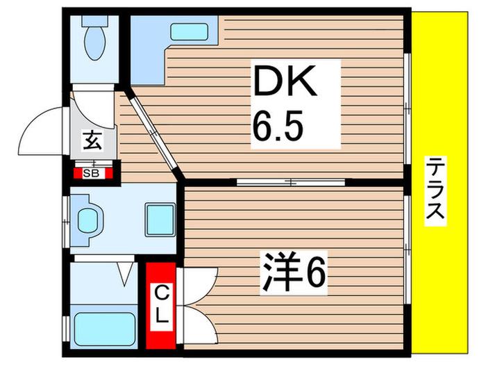ブランシェ五反野(1DK/1階)の間取り写真