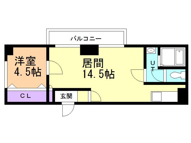 大木戸ビル(1LDK/3階)の間取り写真