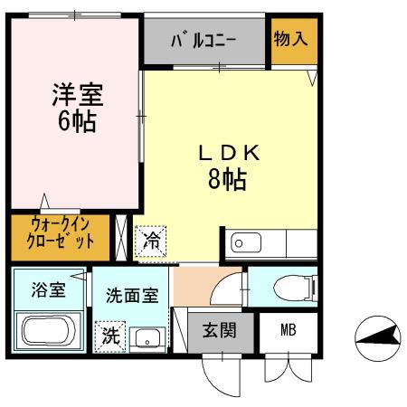 仲六郷ガーデン(1LDK/1階)の間取り写真
