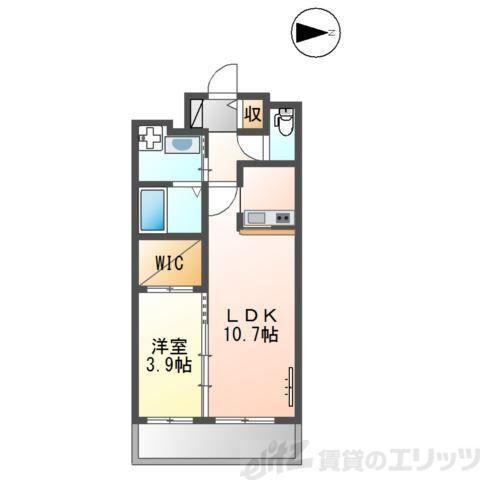 ハニーハウス(1LDK/2階)の間取り写真