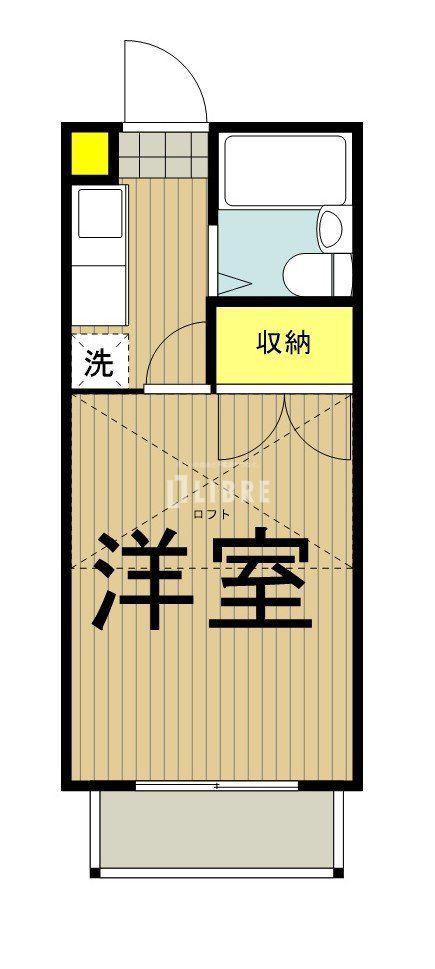 ドリーミー立川(1K/2階)の間取り写真