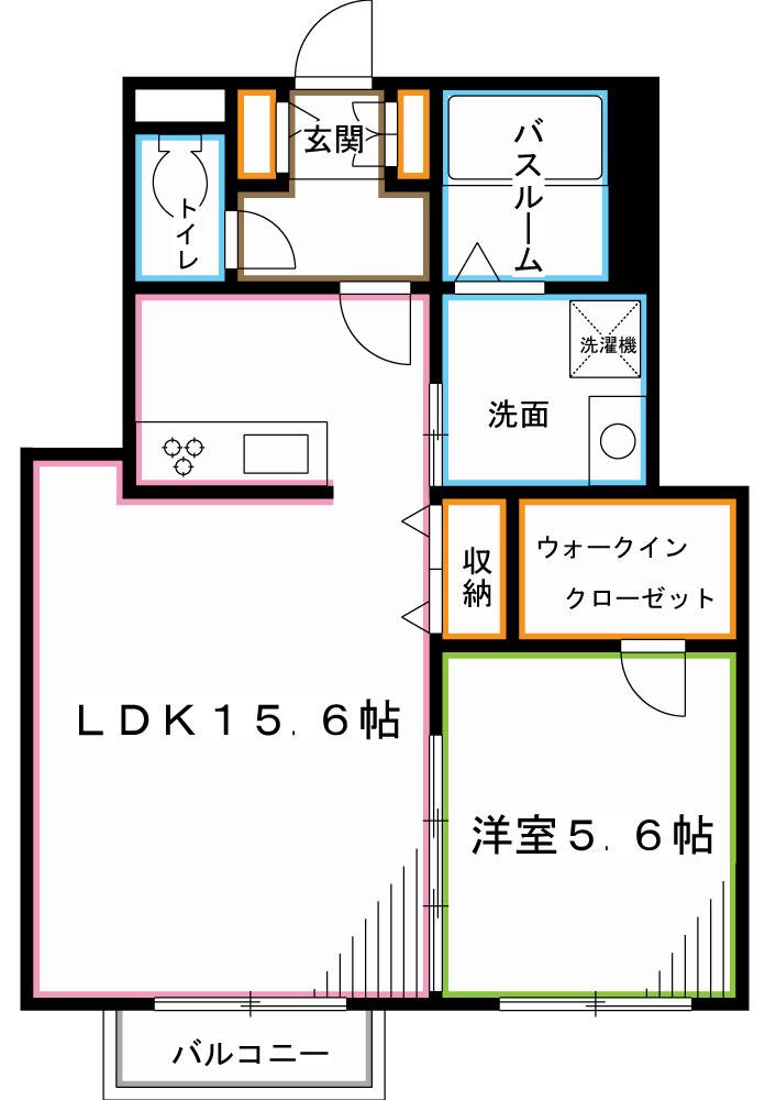 GRAND VERT グランヴェール(1LDK/1階)の間取り写真