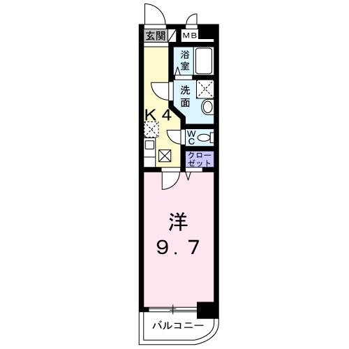 BELLEDEMEURUY(1K/1階)の間取り写真