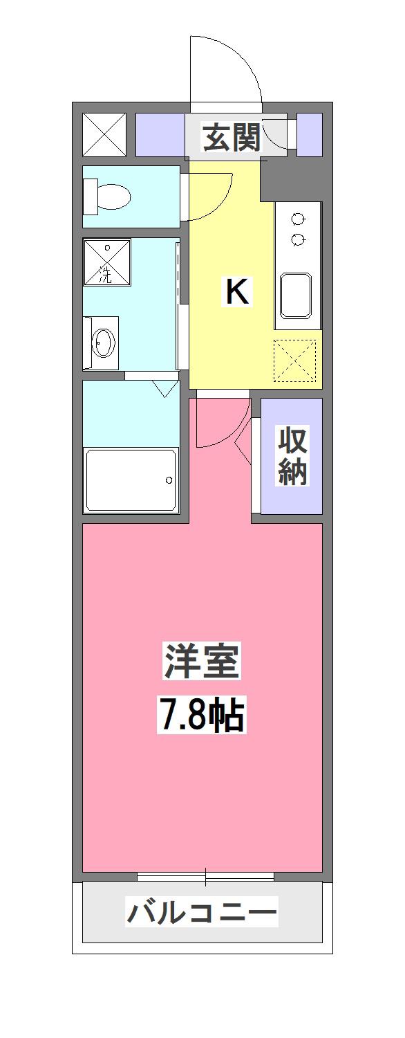 ヴェルデ(1K/2階)の間取り写真