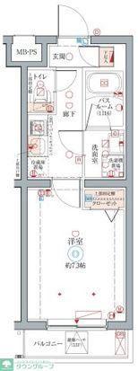 クレヴィスタ柴又(1K/2階)の間取り写真