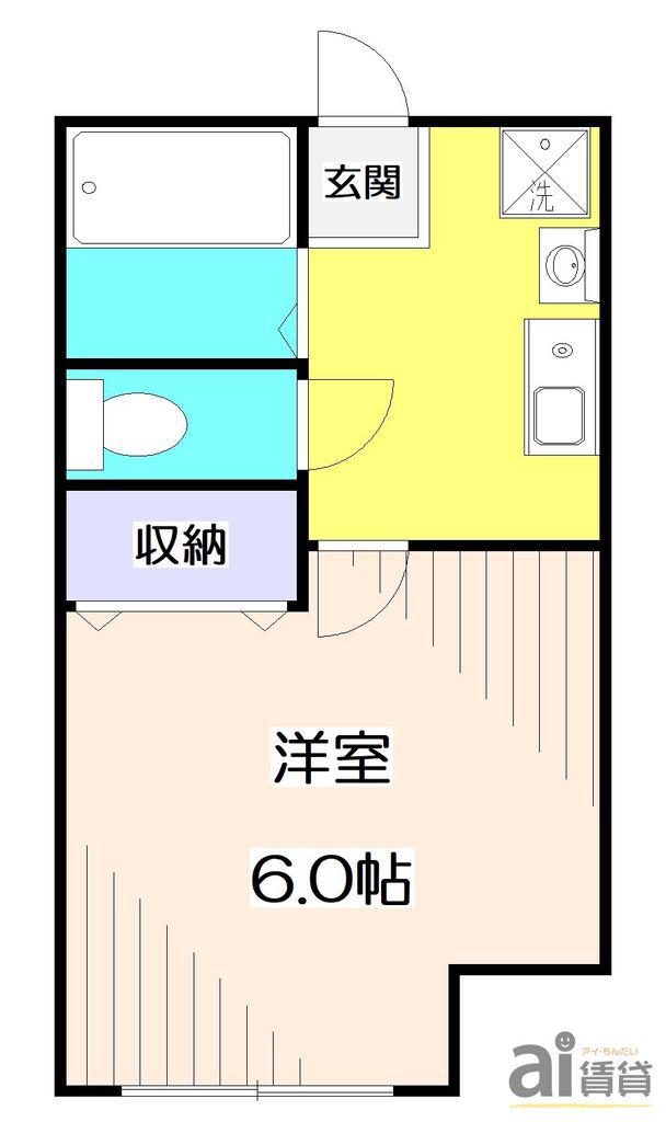 コーラルコートひばりヶ丘壱番館(1K/1階)の間取り写真