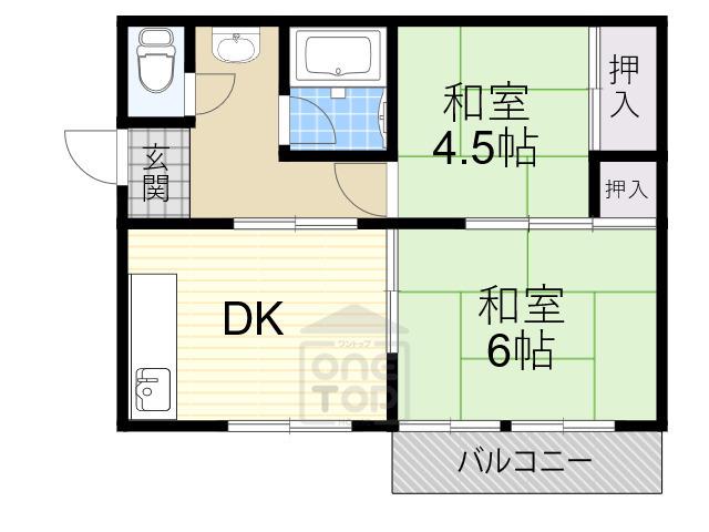 穂積アパートメント2(2DK/2階)の間取り写真