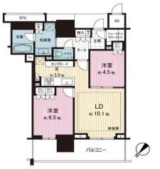 ブランズタワー豊洲(2LDK/6階)の間取り写真