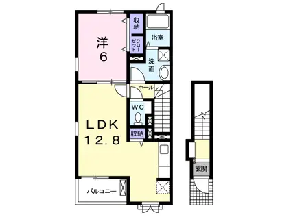 ファイン・ゼファー(1LDK/2階)の間取り写真